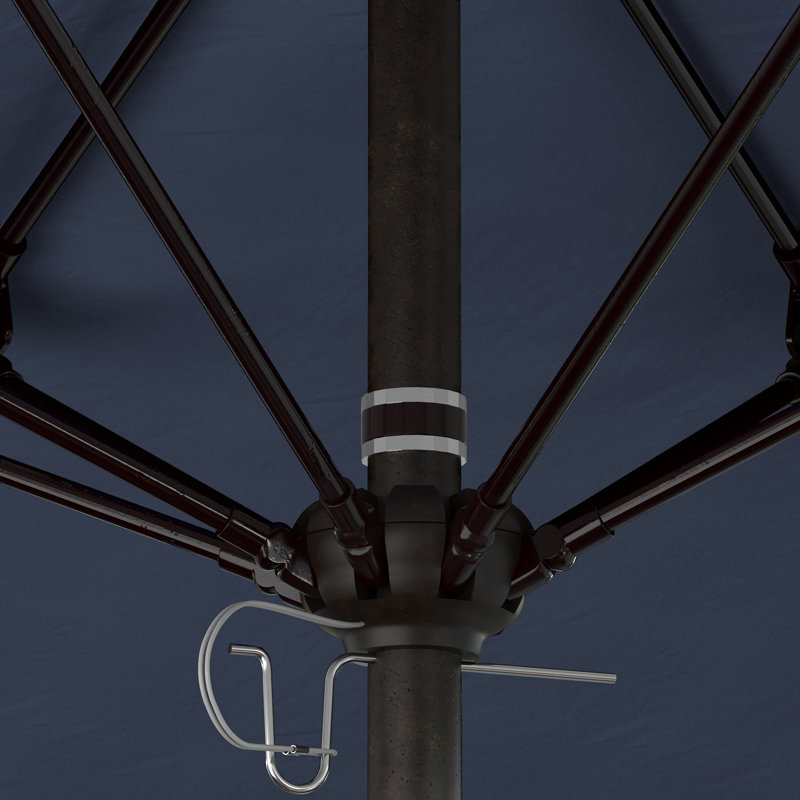 Parasol de marché commercial en aluminium Geil, Toile Sunbrella® régate, Bronze