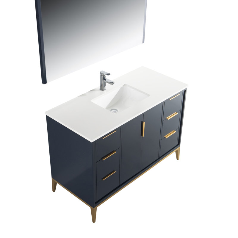 Ensemble de meuble-lavabo simple 48 po Brooksby, Bleu