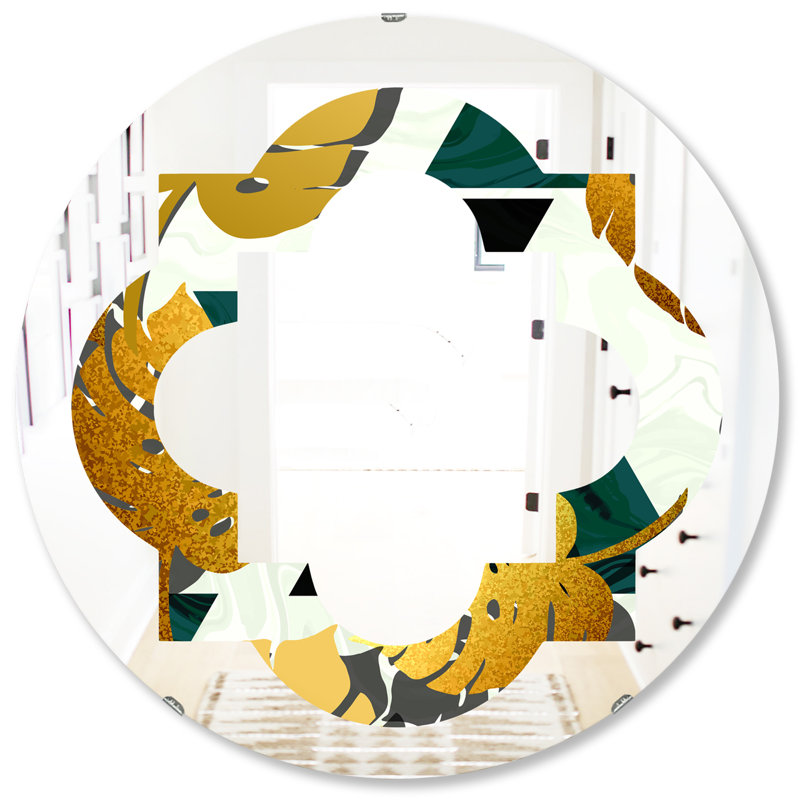 Miroir mural Quatrefoil Coastal, 31,5 po x 31,5 po, Feuillage V