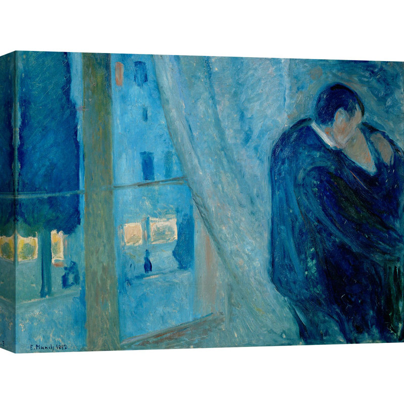 The Kiss by Edvard Munch - Wrapped Canvas Painting, 60cm H x 80cm W x 4cm D