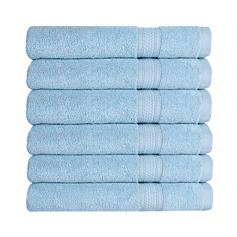 Navjoot - Ensemble de 6 serviettes de toilette de qualité supérieure ultra-absorbantes à séchage rapide Soft, Bleu Chambray