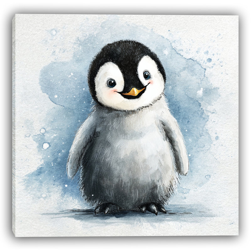 «Sourire pingouin souriant», art mural sur toile tendue