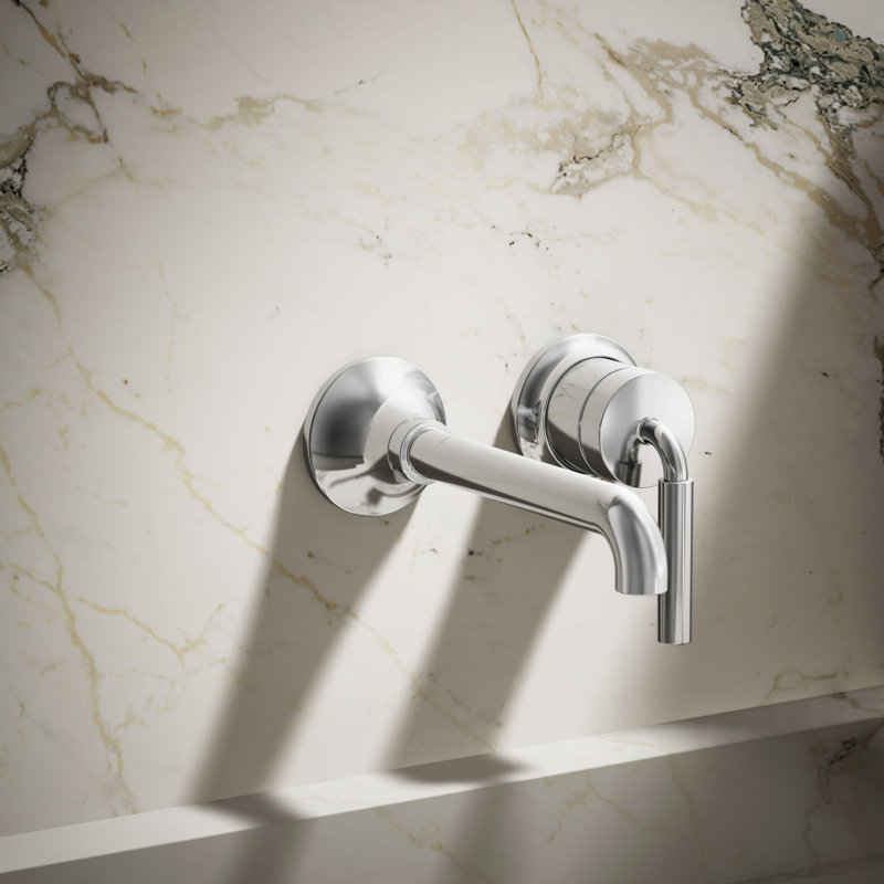 Tone Wall-Mount Single-Handle Bathroom Sink Faucet, Polished Chrome