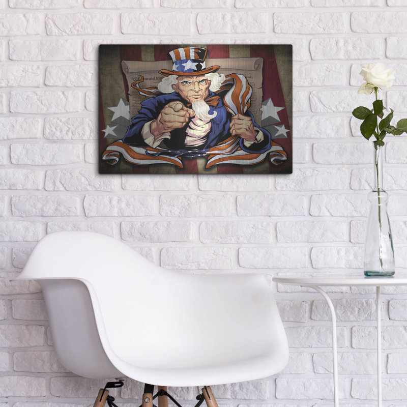 «Uncle Sam Patriot Personnage» par Flyland Designs, H 16 po x l 24 po