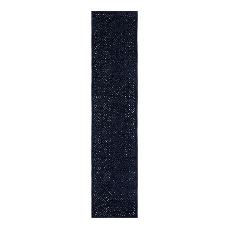 Sabrina Soto Logan Indoor/Outdoor Rug Navy Blue, Runner 2' x 8'