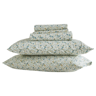 Cotton & Rayon from Bamboo Blend Floral Printed Sheet Set