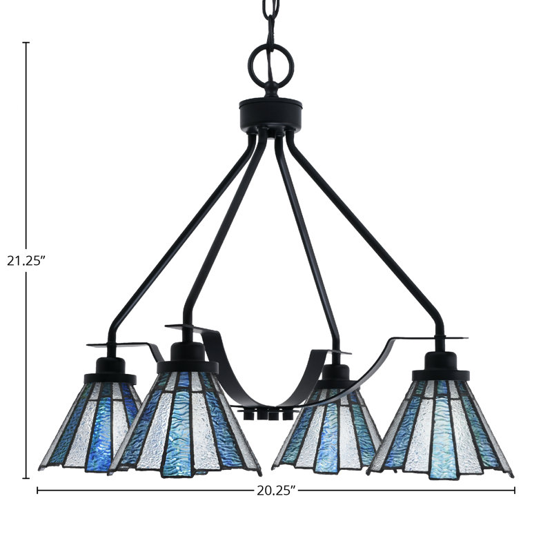 Lustre 4 lumières Odyssey Downlight, Noir mat