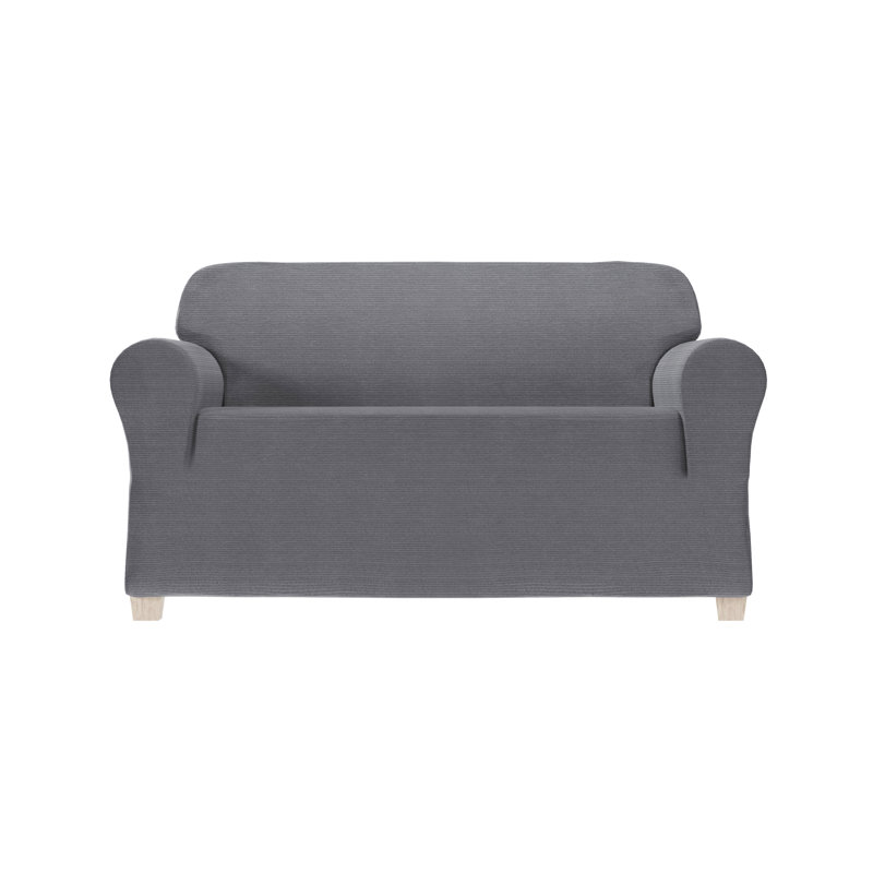 Canapé en chenille extensible, Nickel, H 34 po x l 73 po x P 38 po