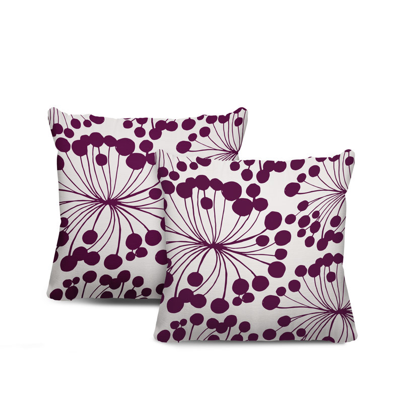Housse et insert de coussin décoratif intérieur / extérieur en mélange de polyester, L 17 po x H 17 po, Mauve