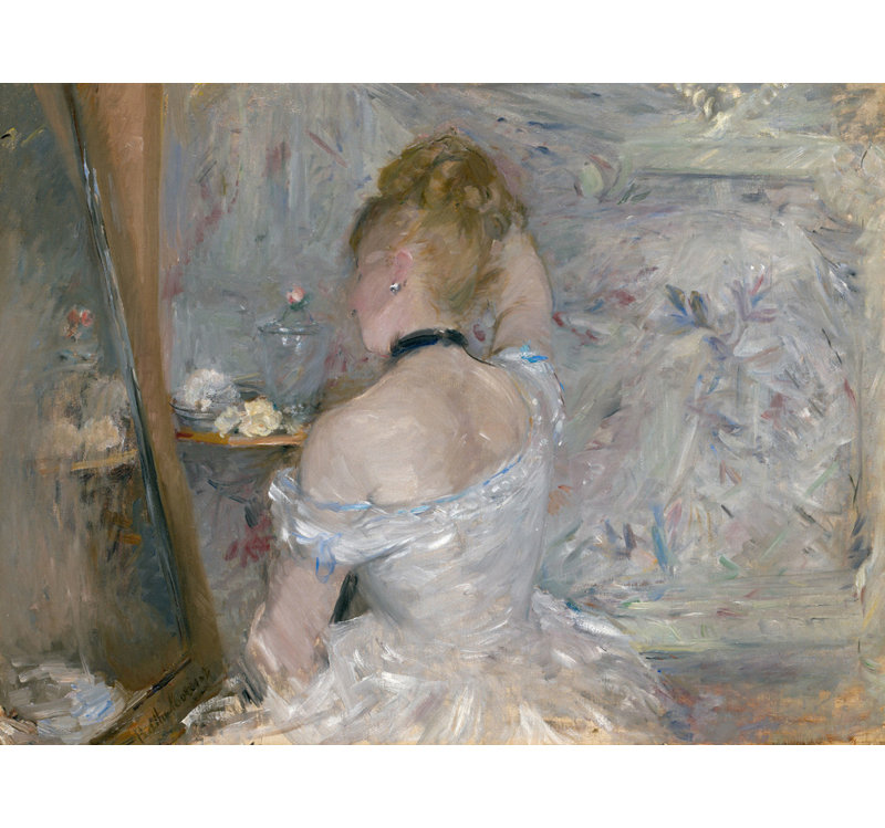 Une femme à sa toilette, H 18 po x l 24 po
