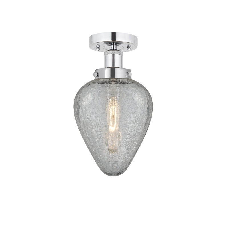 Plafonnier semi-encastré en verre Ameet, Chrome poli