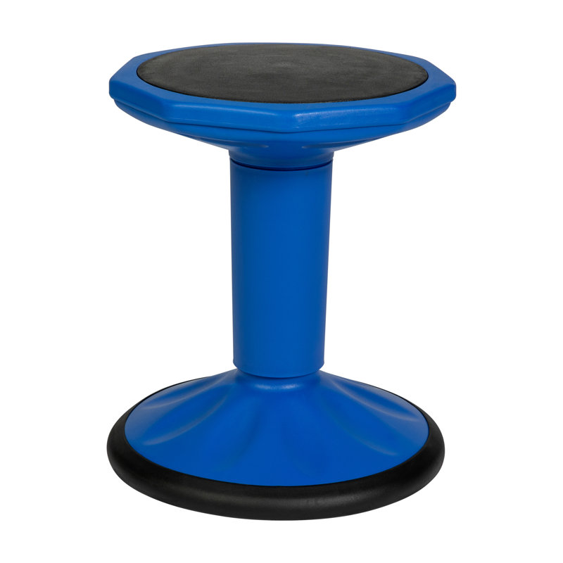 Commercial Fixed Height Collaborative Wobble Stool, Blue, 16" H x 12.75" W x 12.75" D