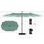 Parasol rectangulaire double face Traiden 4,57 m x 2,74 m avec éclairage solaire à DEL et base