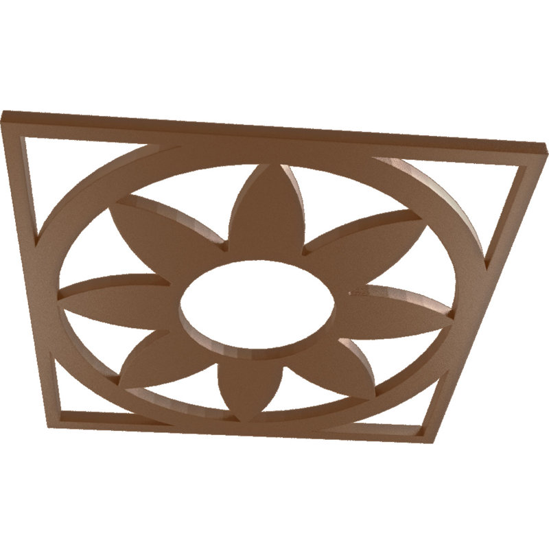 Médaillon de plafond percé en PVC de qualité architecturale Blume, H 24 po x l 24 po x P 0,75 po, Cuivre