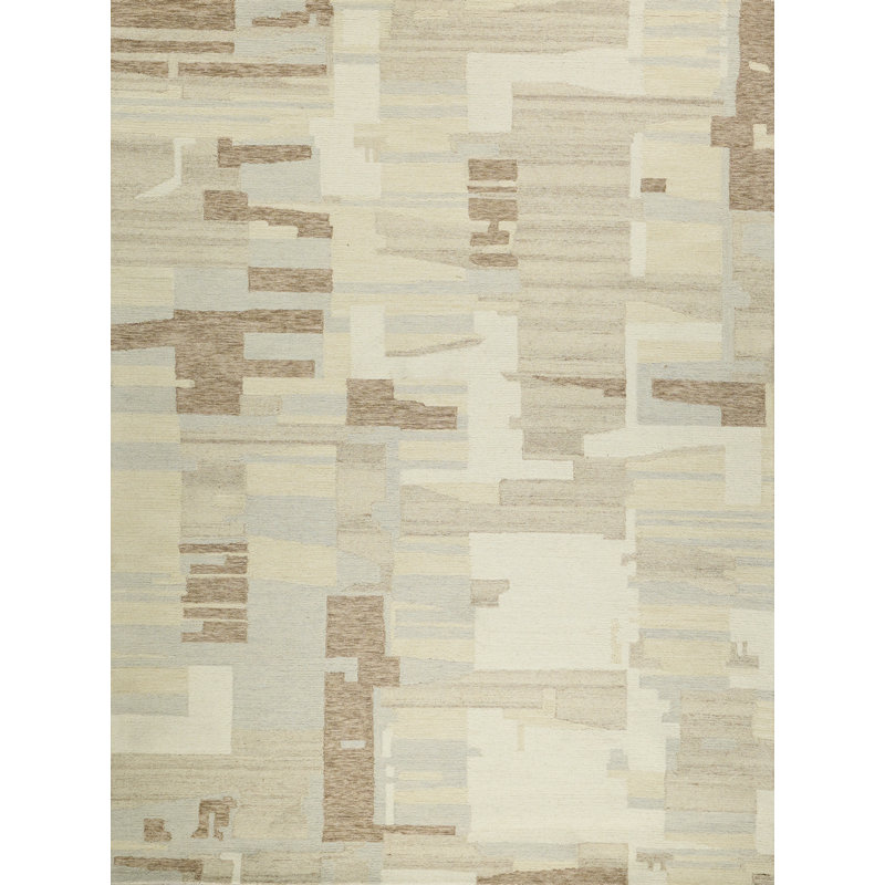 Sarezzo Hand Tufted New Zealand Wool Taupe/Ivory Area Rug, 8'X10'