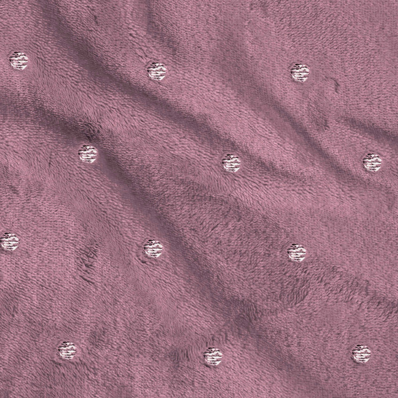 Couverture en molleton 100% polyester de qualité supérieure à pois métalliques, À pois / mauve, Jeté TG