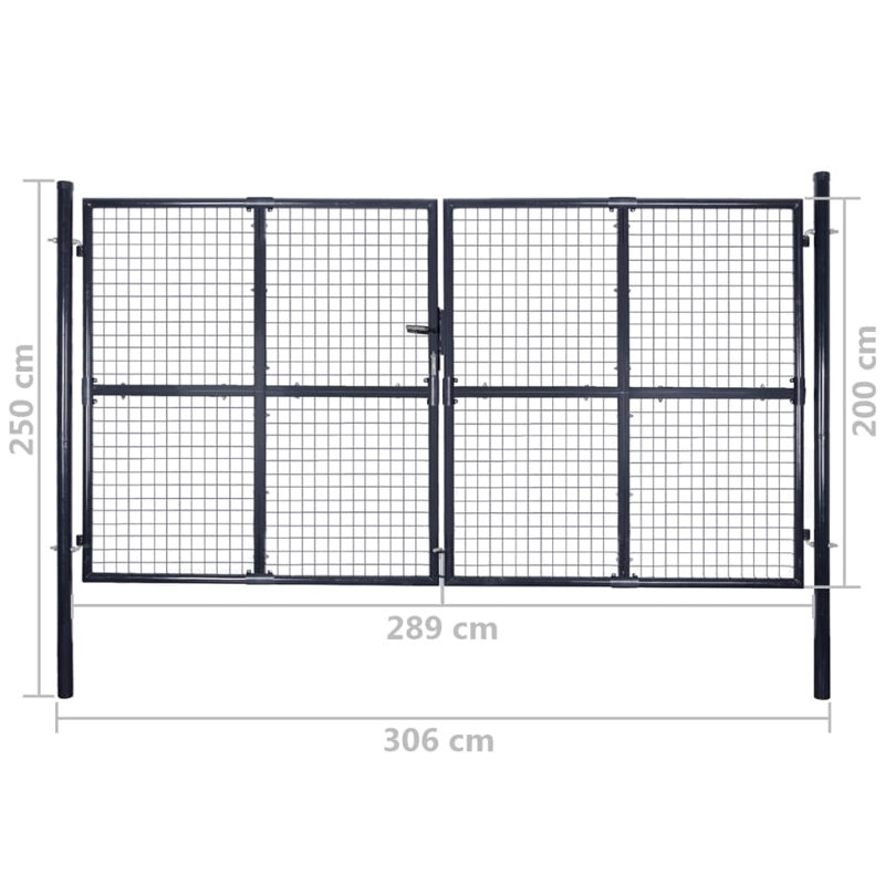 Ruhland 306 cm W Gate Fencing, 200 cm H x 289cm W