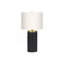 Lighting, H 24 po, lampe de table, béton noir, abat-jour ivoire / crème, moderne