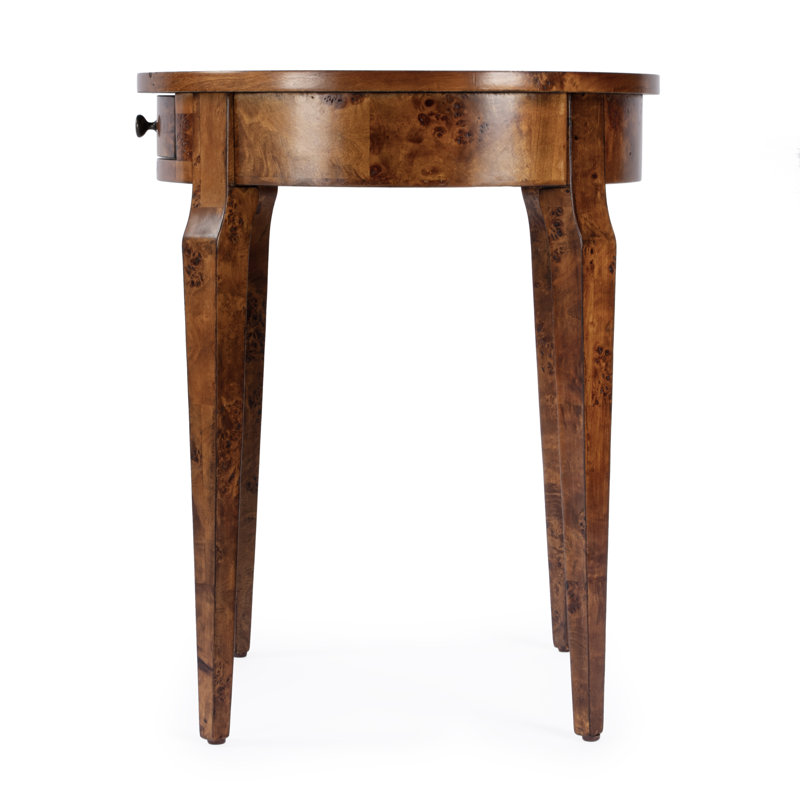 Archer 1 Drawer Burl Side Table, Honey 