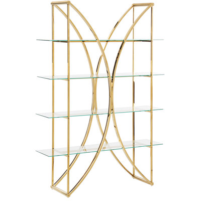 Ayushman 175 cm H x 120 cm W Stainless Steel Book Cabinet Bookcase