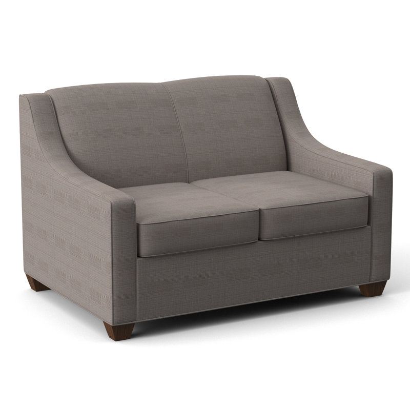 Phillips 52" Square Arm Loveseat with Reversible Cushions, Montana Walnut, Antic Slate
