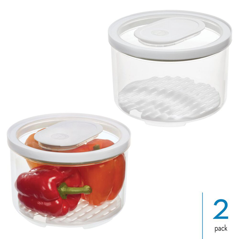 Ensemble de 2 bacs à fruits et légumes avec plateau de drainage amovible iDesign