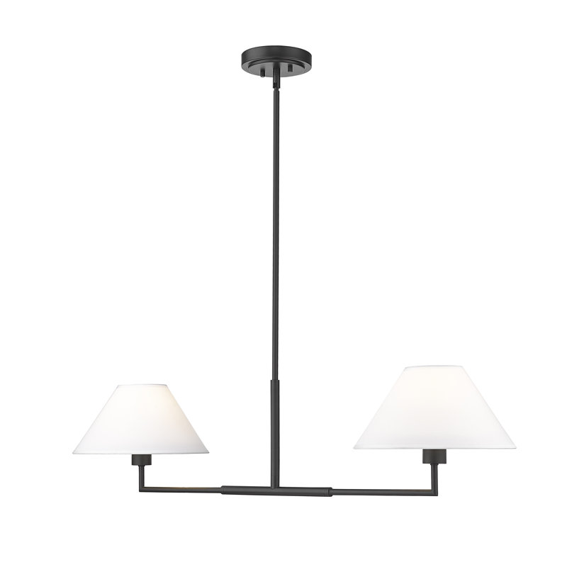 Lustre 2 lumières Ryckman en nickel brossé, Noir mat