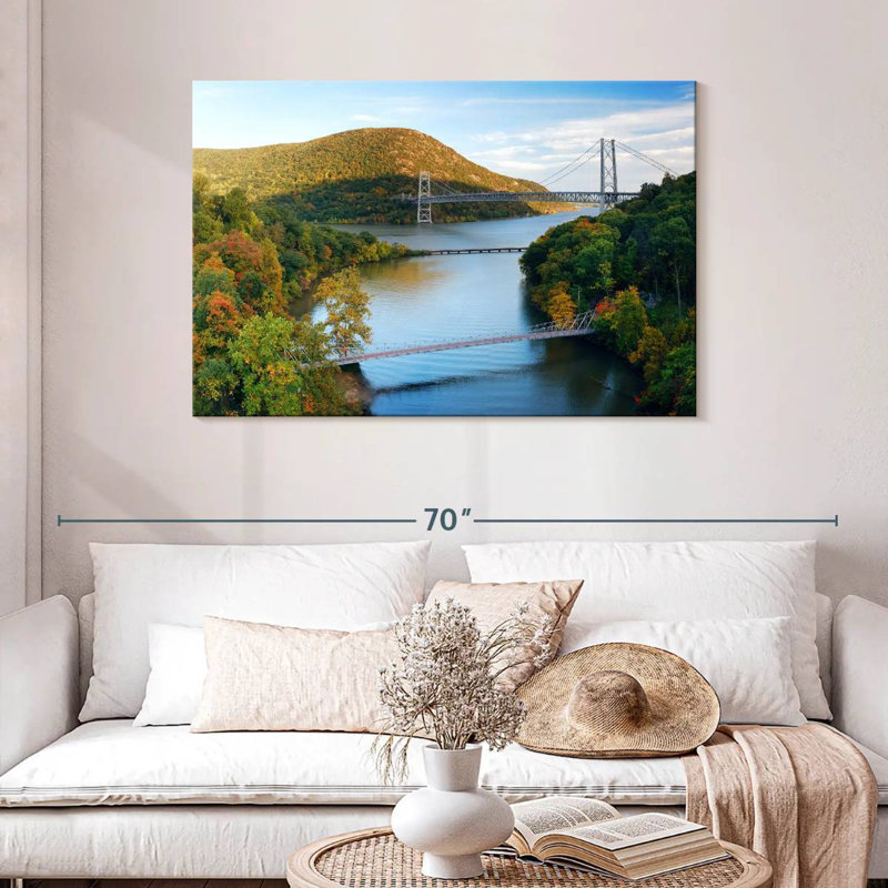Alvord, automne sur le pont de la rivière Hudson, H 30 po x l 45 po
