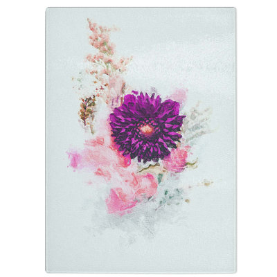 Glass Floral Display Chopping Board
