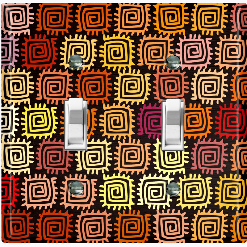 Plaque murale à 2 interrupteurs à bascule African Tribal