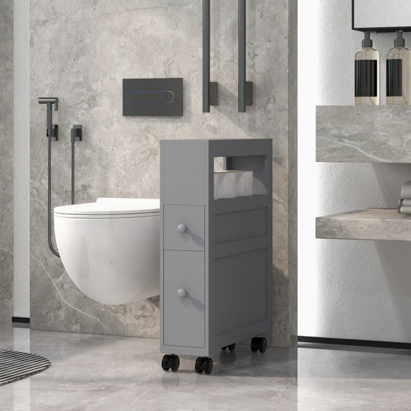 Armoire roulante grise avec options de rangement 6,25 po