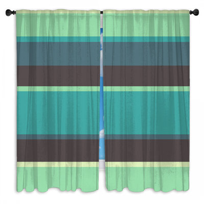 Rideaux multicolores à rayures horizontales et rideaux obscurcissant - 2 panneaux