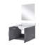 Meuble-lavabo simple l 24 po x P 22 po, comptoir en quartz blanc et miroir 18 po-1627386801
