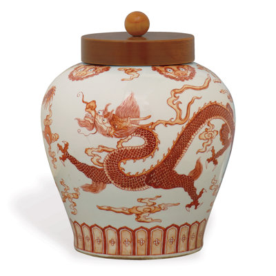 Pot en porcelaine brun 15 po