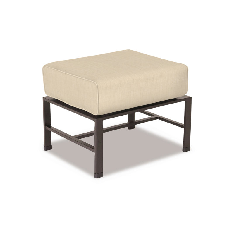 La Jolla Outdoor Footstool, Canvas Flax Sunbrella®