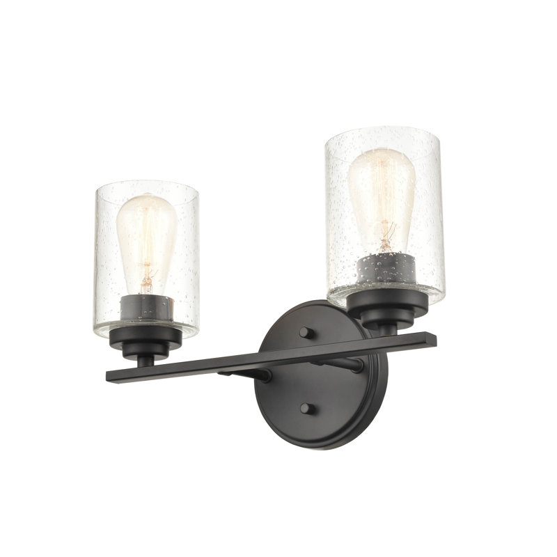 Éclairage de salle de bain à intensité variable 2 lumières Crain, Noir