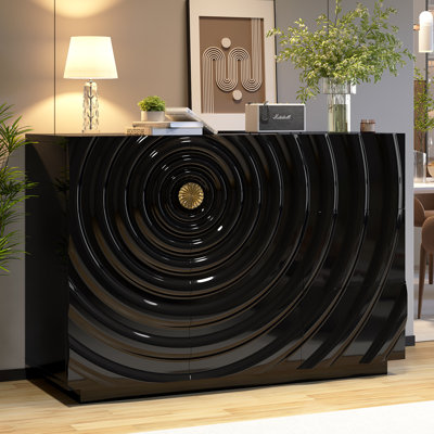 Buffet 47,2 "de large avec 2 portes et 3 tiroirs, tablettes réglables