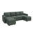 Niyona U Shaped Sleeper Pull Out Couch Storage Sectional Sofa-131408504