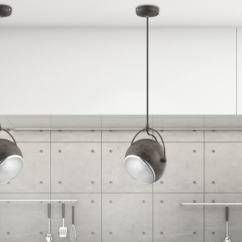 Degli 1 - Light Rusty Metal Dome Pendant