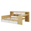Lit de jour en L en bois avec armoires de rangement et tiroirs de rangement, lit multifonctionnel avec bureau d'étude-43212849-43212847