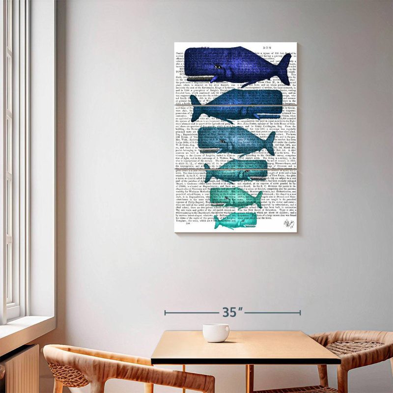 Brampt Blue Whale Family, 57" H x 36" W