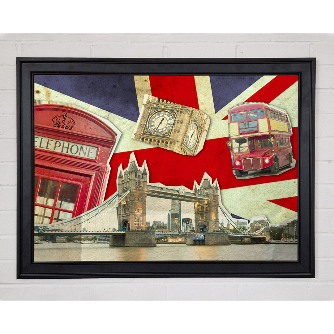 Gerahmter Druck Union Jack London Icons