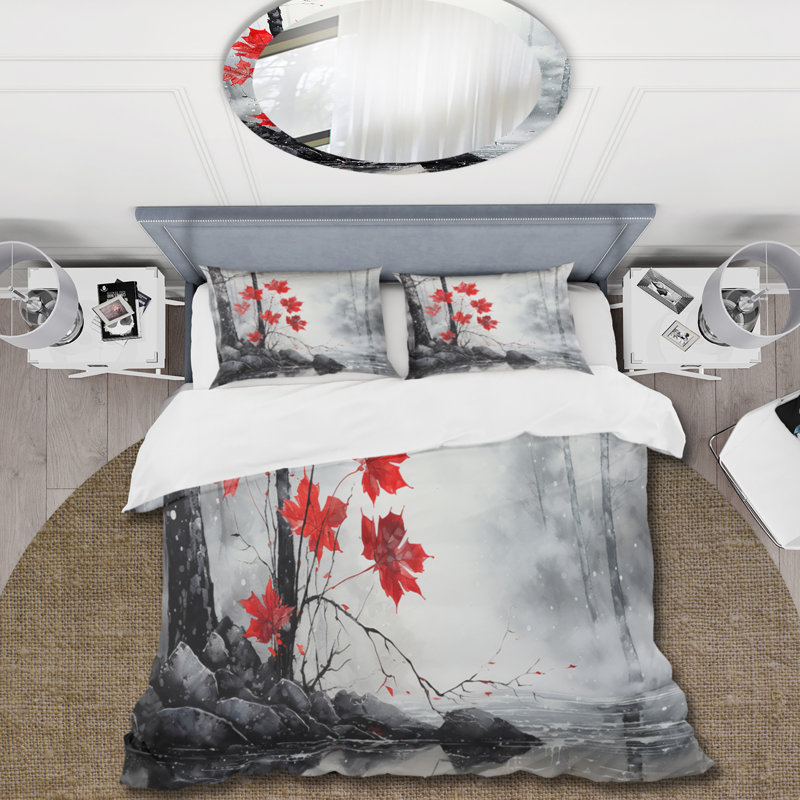 Ensemble de housse de couette en microfibre / polyester Minimalist, Housse de couette simple + 1 taie décorative stan