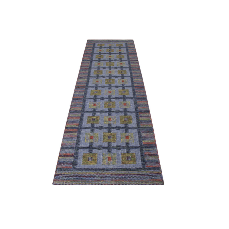 Scandinavian Hand Knotted Wool Geometric Area Rug, Rectangle 12' x 15'