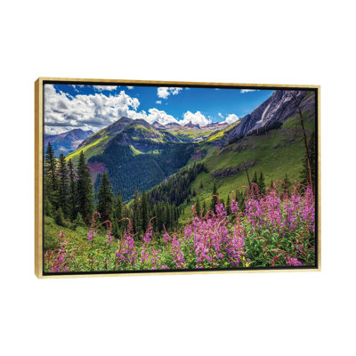 San Juan Mountain Wildflowers Landscape - Ice Lakes Basin Summer Scenery - Reproduction d'art mural - Toile encadrée