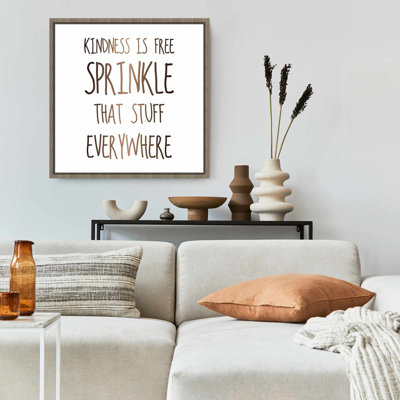 Kindness is Free White Framed Canvas - Home Decor Art