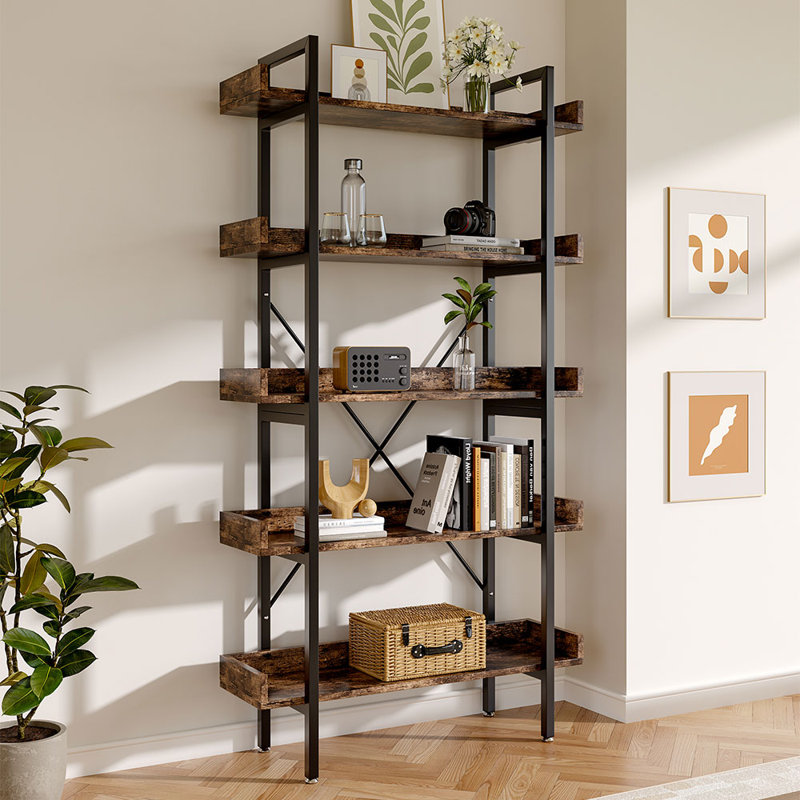 5-Tier Bookcase Storage Rack Standing Shelf