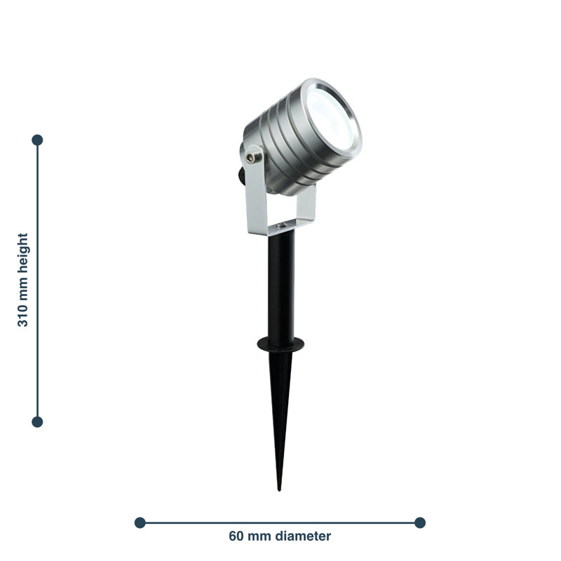 Gledhill Integrated LED Metal Spotlight, Silver