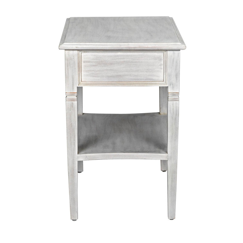 Oxford Solid Wood End Table, White Wash