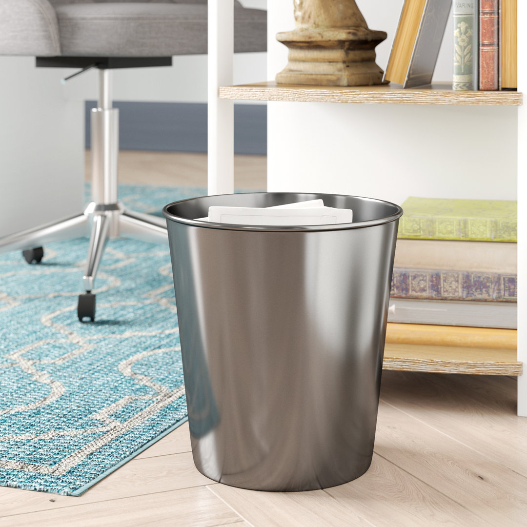 Keenum Steel Open Waste Basket - 2.25 Gallons Ebern Designs 